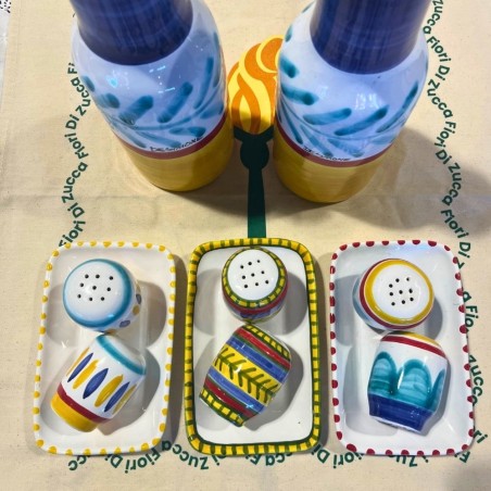 Set Sale Pepe dipinti a mano Lipari Ceramiche De Simone Set Sale Pepe dipinti a mano Lipari Ceramiche De Simone